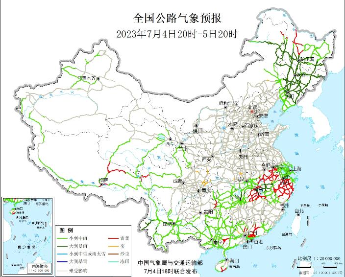 2023全国交通天气最新预报：7月5日高速路况最新实时查询