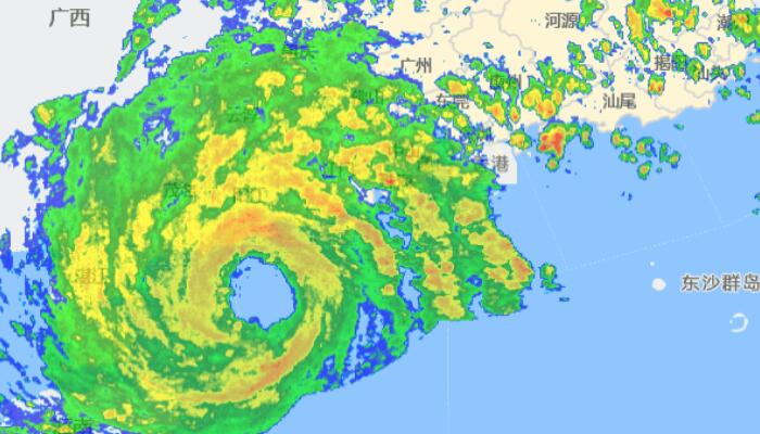 台风泰利雷达实况 今年第4号台风泰利将严重影响广东
