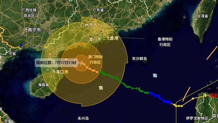 4号台风泰利最新消息路径图 明上午“泰利”二次登陆广西沿海