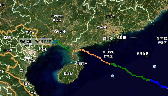 四号台风最新实时路径地图 “泰利”将逐渐减弱