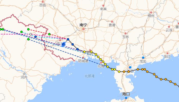 台风路径实时发布系统2023 明天“泰利”将在越南北部减弱消散