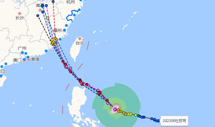 5号台风温州台风网台风路径图 浙江也是台风杜苏芮潜在的登陆地