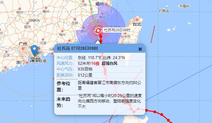 福建台风网5号台风路径图 台风“杜苏芮”预计10点前后登陆