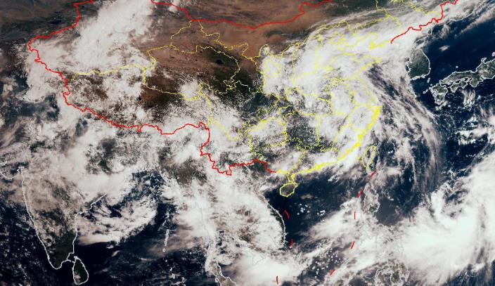 第6号台风卡努高清卫星云图实况 “卡努”正在向浙江东部沿海靠近