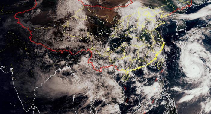 第6号台风卡努高清卫星云图实况 目前已开出清晰的台风眼