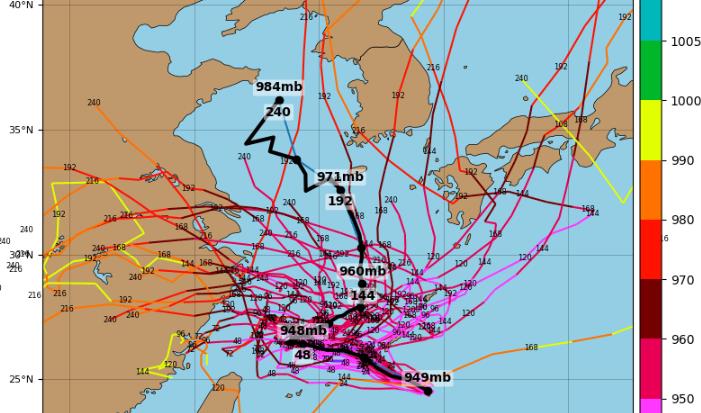 台风卡努最新路径图发布消息 东海路径结出蜘蛛网