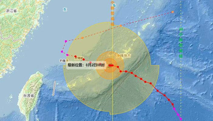 6号台风卡努温州台风网路径最新消息 台风“卡努”维持超强台风级将进入我国东海