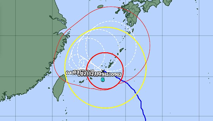 今年第6号台风最新消息 台风“卡努”逐渐向浙闽靠近