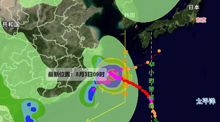 温州台风网第6号台风实时路径图 强台风卡努还没到拐弯远离我国的时候