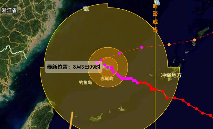 温州台风网第6号台风实时路径图 强台风卡努还没到拐弯远离我国的时候