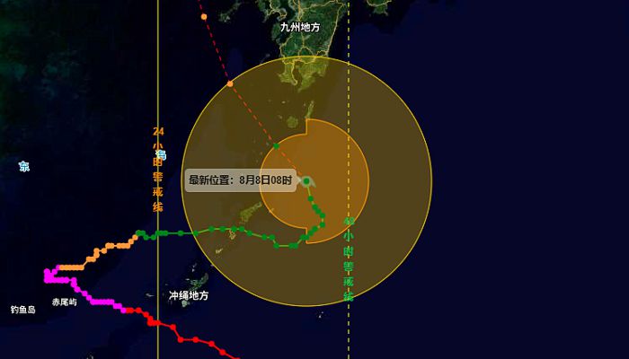 今日立秋6号台风实时路径图发布 台风“卡努”继续向偏北方向移动