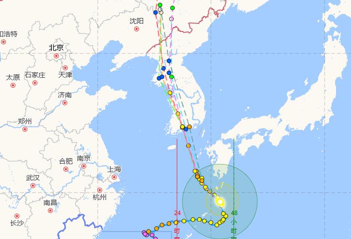 吉林台风网第6号台风实时路径图 台风“卡努”会来吉林吗