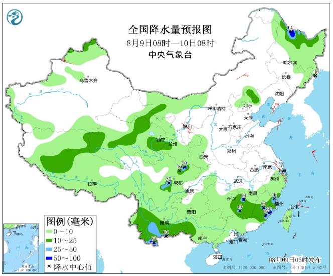 吉林黑龙江将迎大到暴雨 未来三天华南云南等地仍有中到大雨