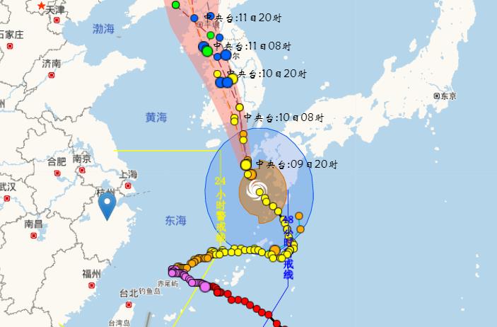 2023年6号台风路径实时图 台风“卡努”将登陆韩国并趋向我国