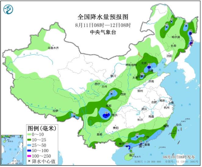 吉林黑龙江等地迎较强降雨 未来三天云南四川等地仍有中到大雨