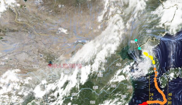 台风路径实时发布系统6号台风云图 卡努临门一脚扑向辽宁