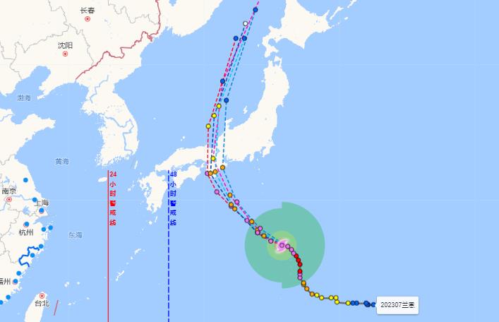 台风路径实时发布系统2023 8月12日今天7号台风“兰恩”最新消息