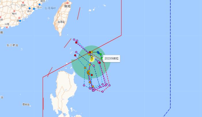 温州台风网台风实时路径图2023 “苏拉”最强可达超强台风级