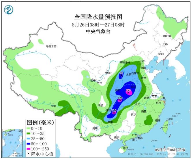 8月26日全国天气预报 四川重庆等地部分地区有暴雨或大暴雨