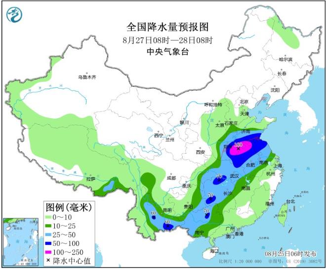 8月27日全国天气预报 云南广西等地部分地区有暴雨或大暴雨