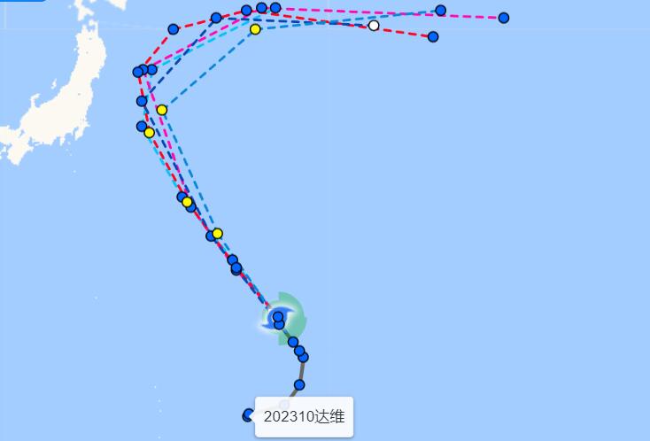 温州台风网第10号台风达维最新消息 台风达维将靠近日本