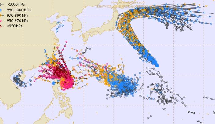 今年11号台风海葵胚胎路径图最新消息 台风海葵最终大概率登陆日本