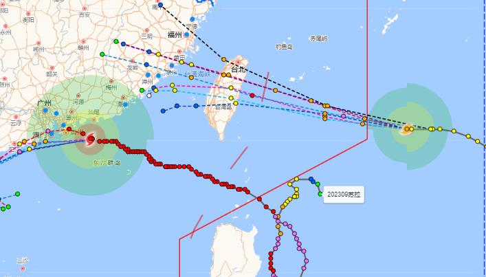 9号苏拉11号海葵台风路径图实时发布 “双台风”路径实时发布系统路径走势图