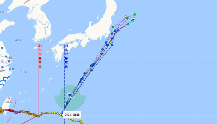 2023台风最新消息实时路径 第13号台风“鸳鸯”向北偏东方向移动