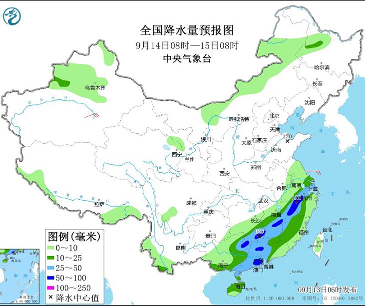 华南江淮等地仍继续较强降水 冷空气影响北方地区气温将下降4~8℃