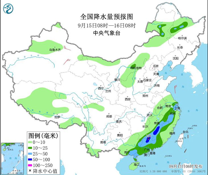 华南江淮等地仍继续较强降水 冷空气影响北方地区气温将下降4~8℃