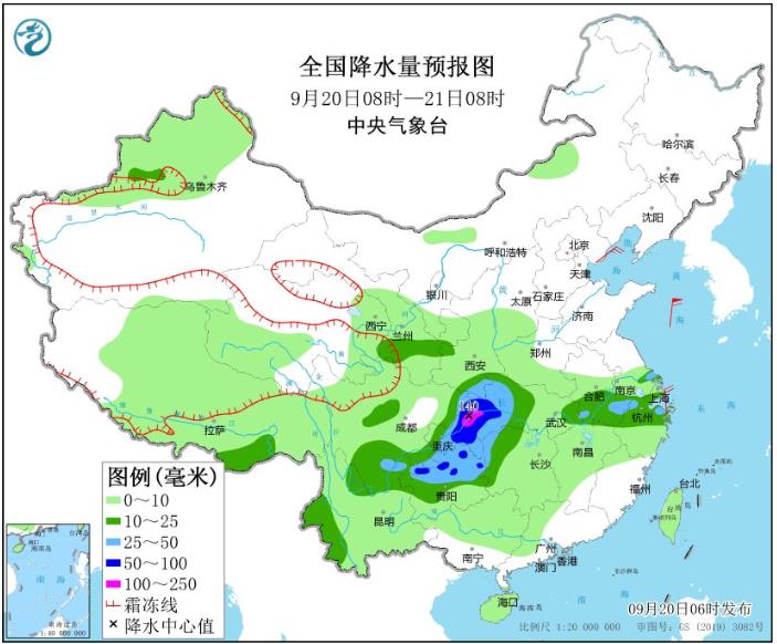 四川盆地及陕南湖北等地强降雨持续 山东江苏及黄海海域警惕大风