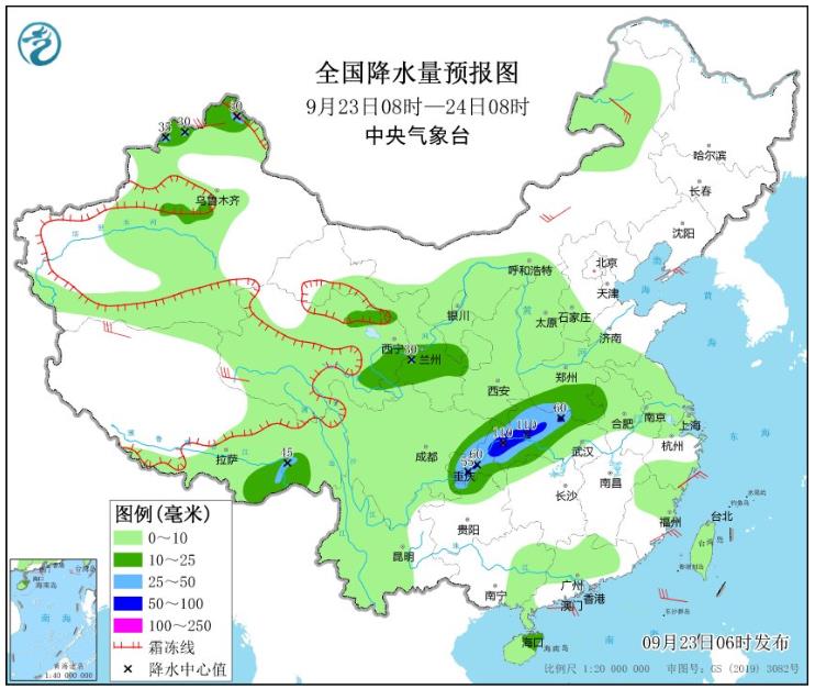 今日秋分四川重庆等地的部分地区有大到暴雨 未来一周冷空气活动频繁