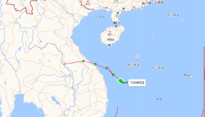 温州台风网台风2023实时路径图 南海热带低压生成