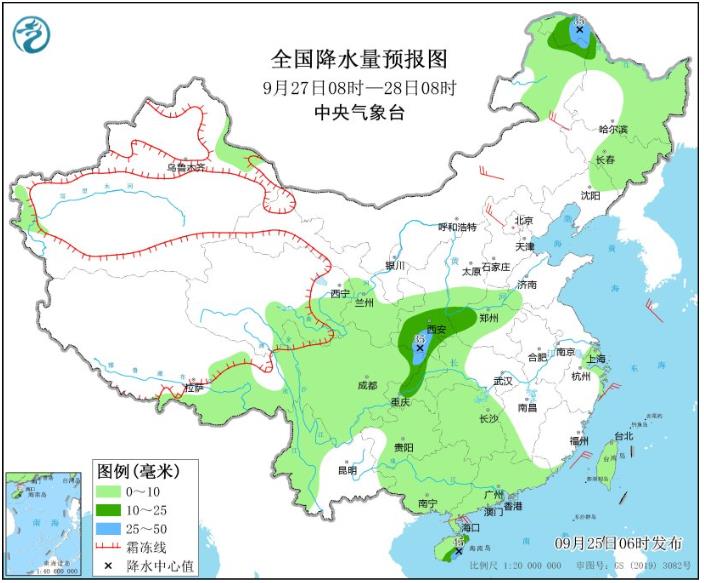 未来三天华西地区多阴雨天气 受冷空气影响内蒙古东北等地降温明显