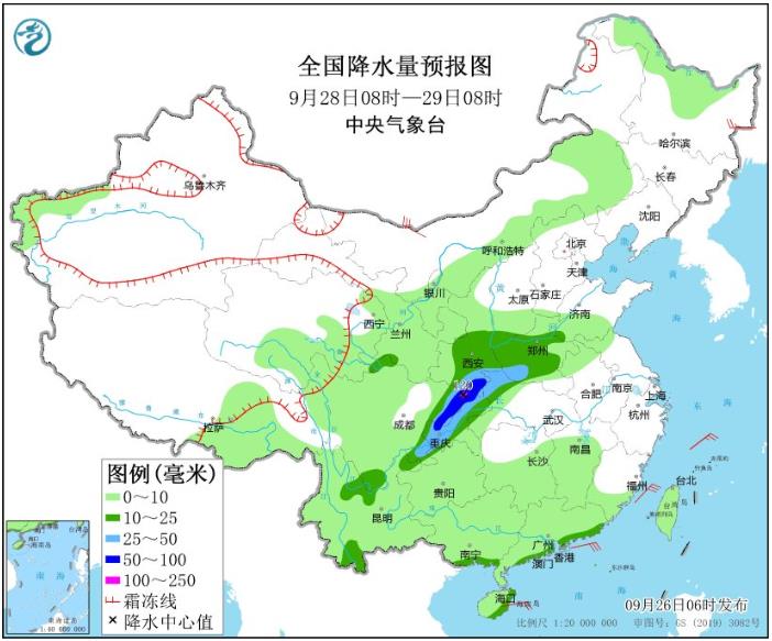 未来三天华西地区仍多阴雨天气 受冷空气影响内蒙古东北等地降温明显