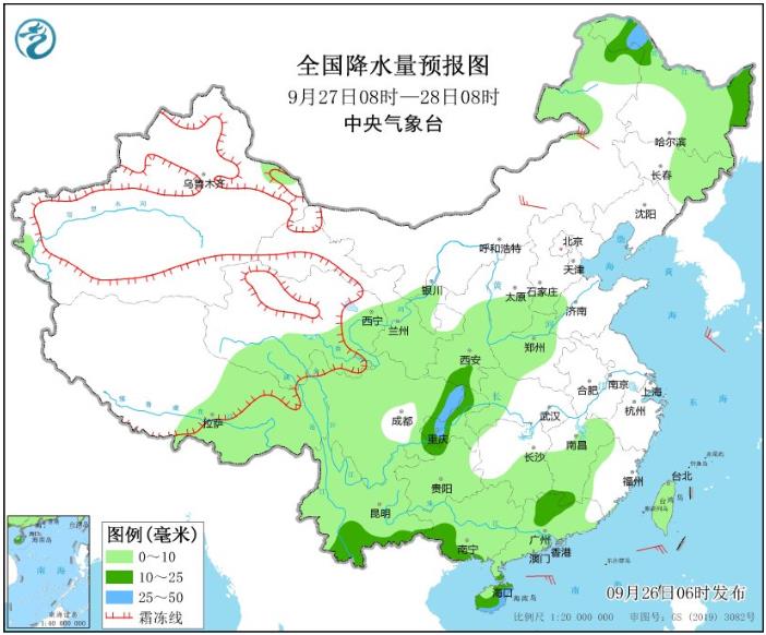 未来三天华西地区仍多阴雨天气 受冷空气影响内蒙古东北等地降温明显