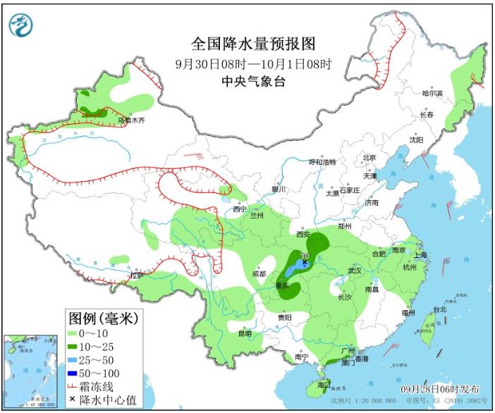 受冷空气影响内蒙古和东北地区将有大风降温天气 华西地区持续阴雨