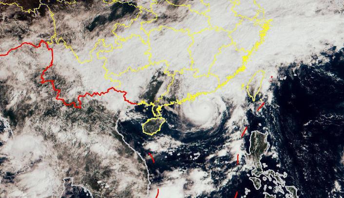 十四号台风实时路径图卫星云图 台风小犬将二次登陆