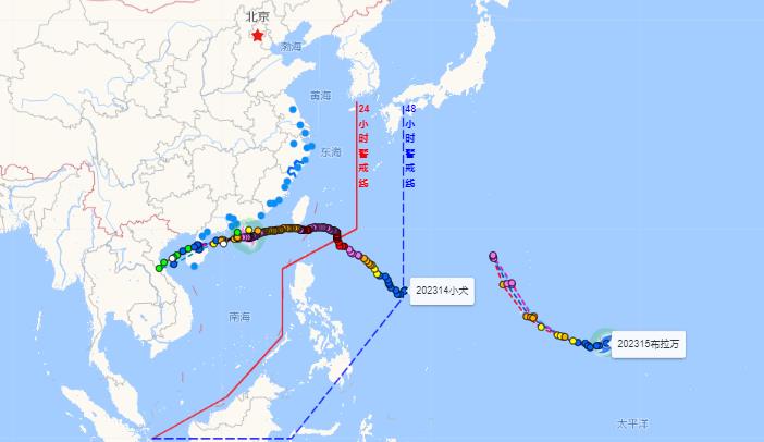 双台风最新消息台风路径:14号台风小犬减弱15号台风布拉万生成