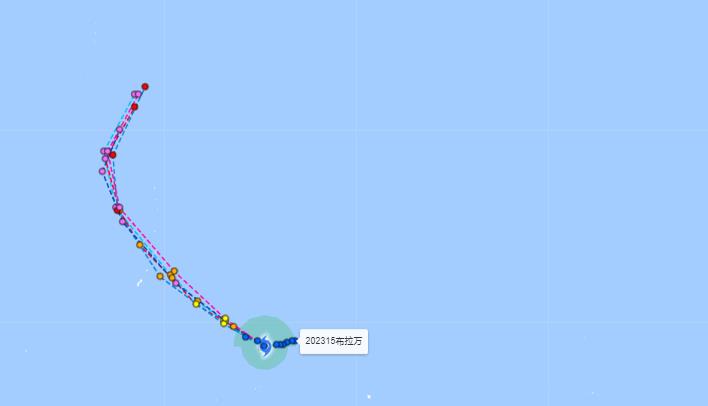 2023年15号台风路径实时图 台风“布拉万”未来对我国无影响