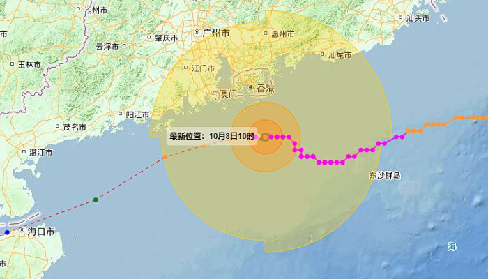 福建台风小犬最新消息：福建沿海海区阵风可达8至9级