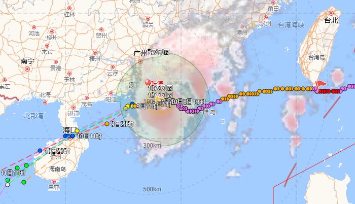 14号台风小犬珠海台风网路径最新消息 台风黄色预警信号现正生效全市停课