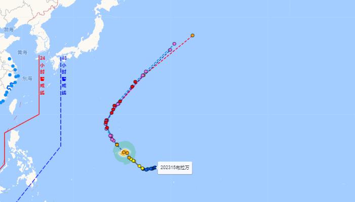 温州台风网台风2023实时路径图 15号台风“布拉万”加强为台风级