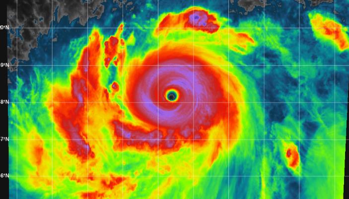 台风路径实时发布系统十五号卫星云图 布拉万有可能超过玛娃成今年全球风王