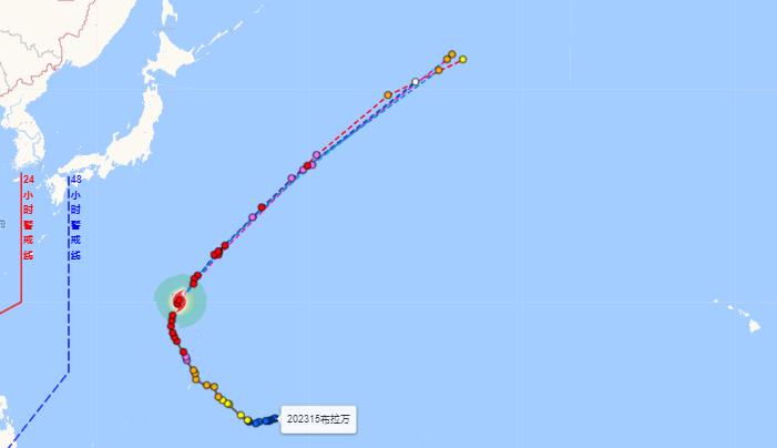 15号台风路径温州网实时发布系统 2023年15号台风布拉万消息最新预报