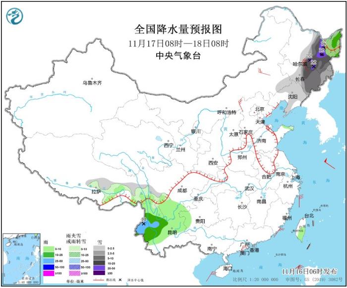 受冷空气影响中东部将有大风降温天气 东北局地有特大暴雪