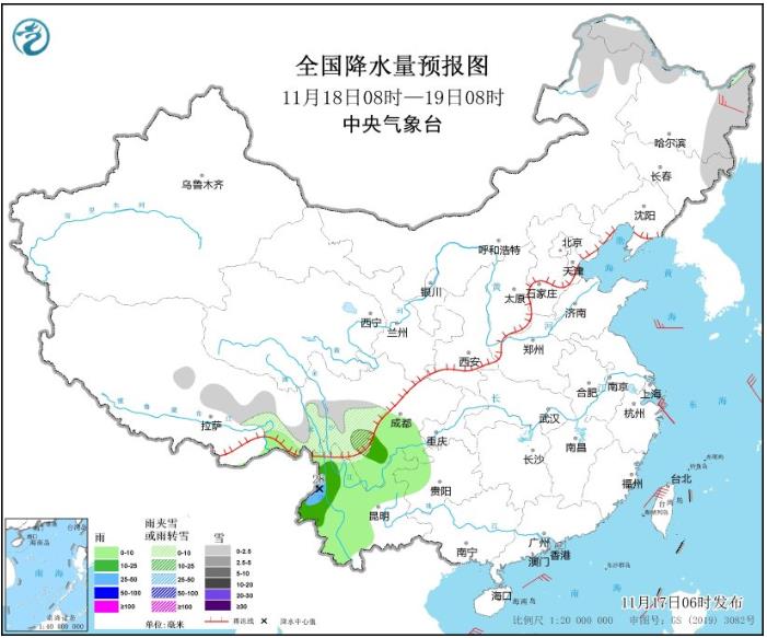 东北大范围雨雪持续 中东部等地将有大风降温天气