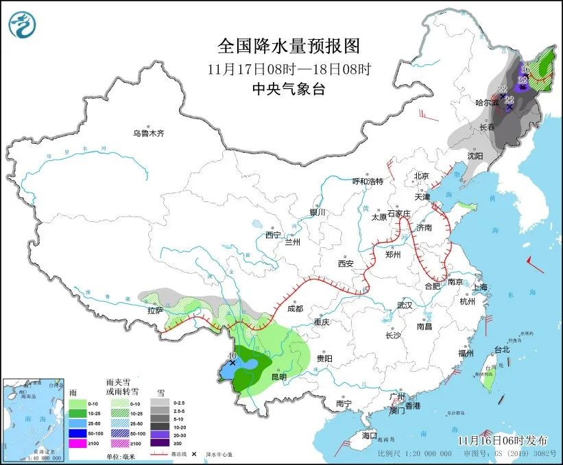 今天11月17号天气预报 黑龙江吉林等地部分地区有暴雪或大暴雪