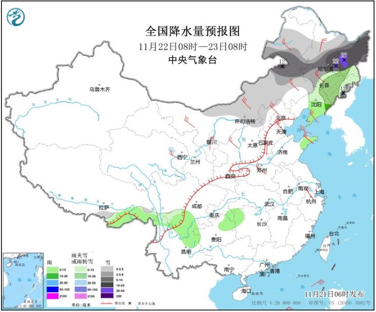 受寒潮影响内蒙古黑龙江等地将有强降雪 北方大部降温剧烈