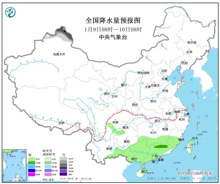 2024年1月8日环境气象预报:江南江汉等地的霾将减弱